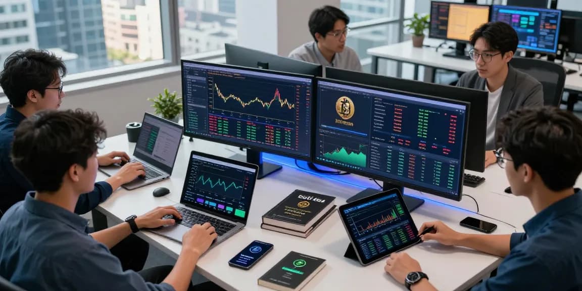 Professional crypto trading environment depicting Flingeverx official website insights, showcasing dynamic cryptocurrency analysis and seamless collaboration.