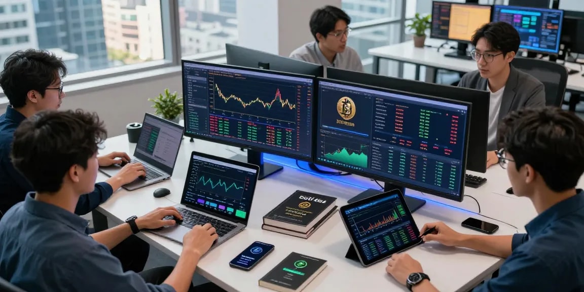 Professional crypto trading environment depicting Flingeverx official website insights, showcasing dynamic cryptocurrency analysis and seamless collaboration.