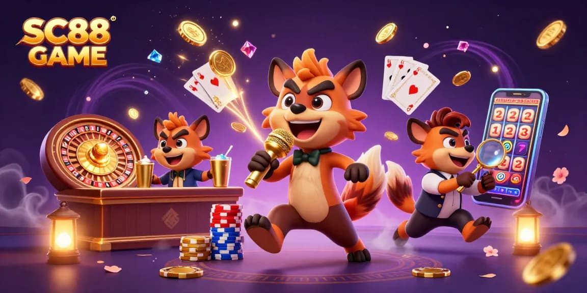 SC88 GAME immerses players in an exciting casino experience with dynamic hyena characters.