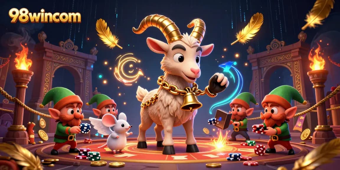 Engage in thrilling action at 98wincom's casino featuring playful characters and vibrant atmosphere.
