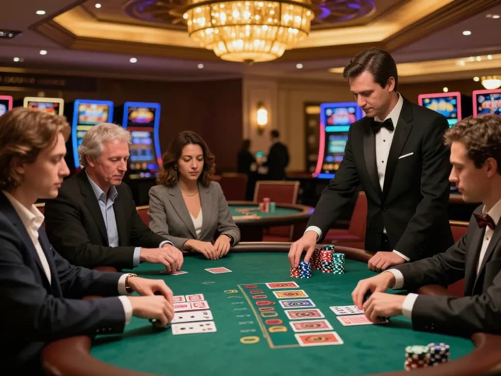 Players engaging at a blackjack table showcasing strategic gameplay at cm88casino.