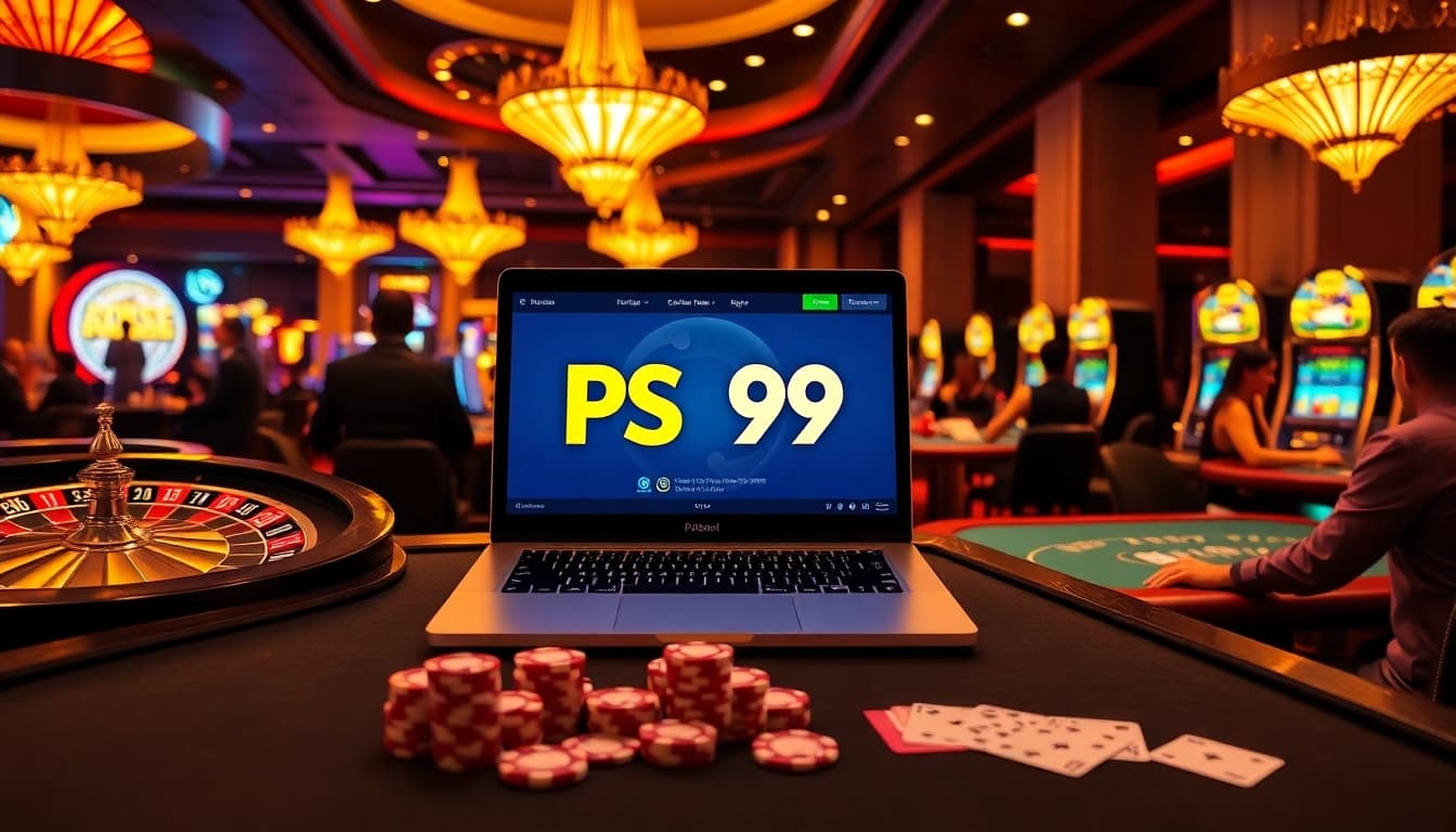 Experience thrilling gaming action at PS 99 with poker tables and vibrant casino games.