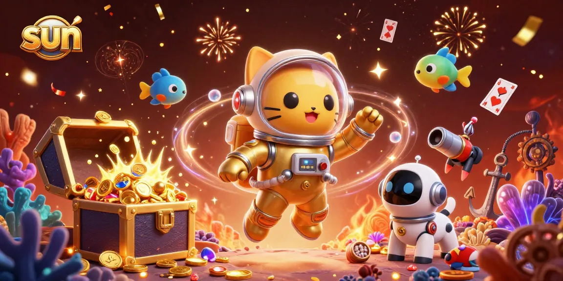 Win big with the sun-inspired gambling adventure featuring an astronaut cat and robot dog.