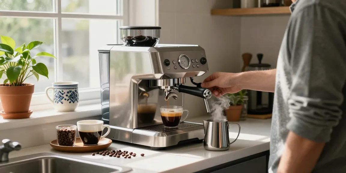 ROKOK88 espresso machine in modern kitchen, capturing the essence of premium coffee brewing.