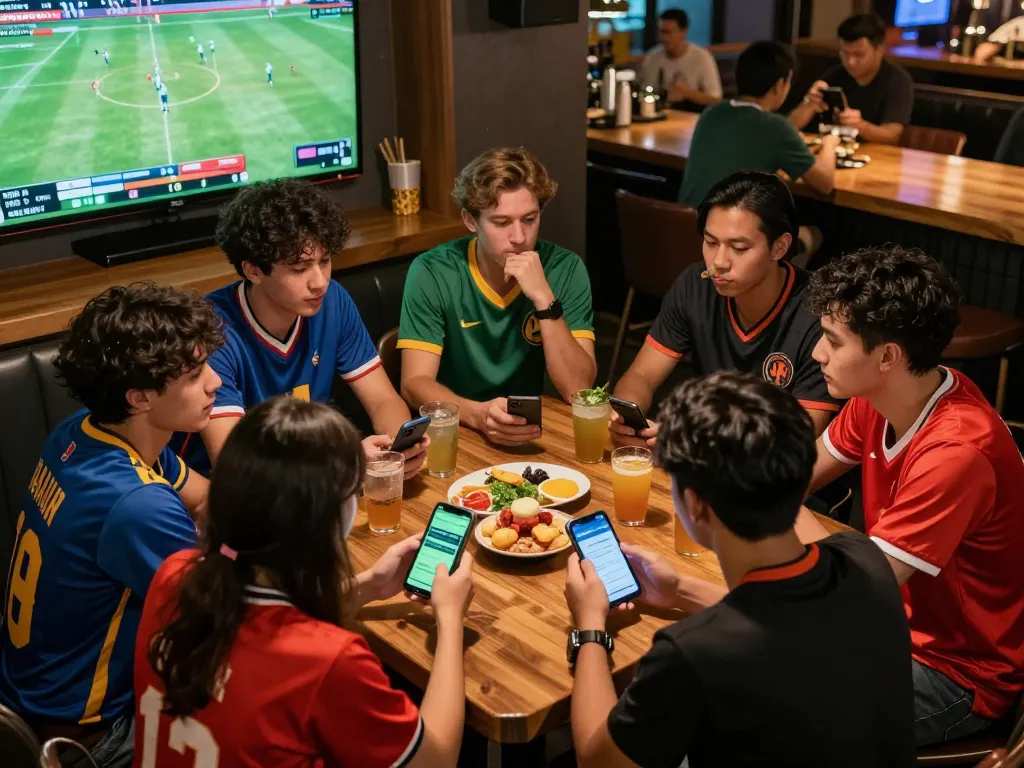 Exciting sports betting experience at 98wincom with friends enjoying a live match