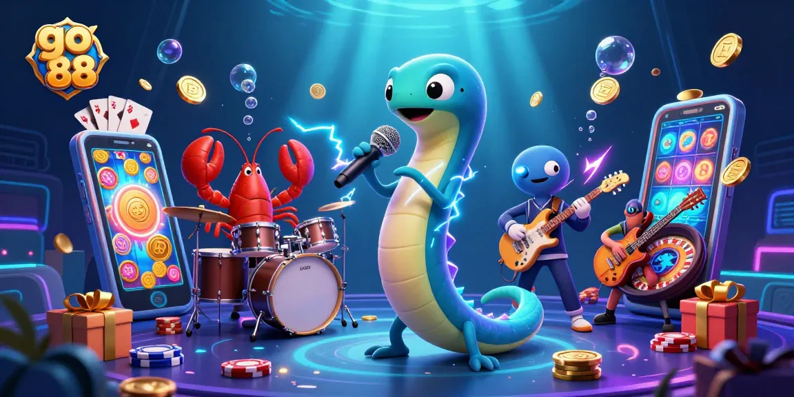 Engage in vibrant gaming with go 88's underwater casino featuring a DJ eel and dynamic characters.