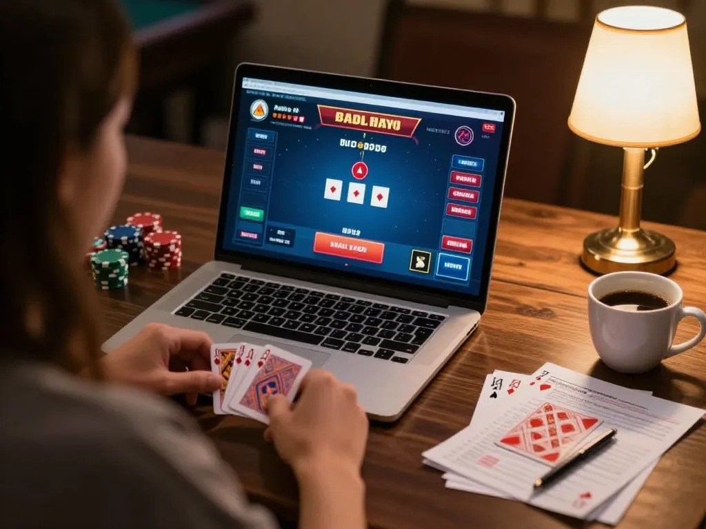 Engaging scene of online poker gameplay showcasing a player focused on sunwin strategies.