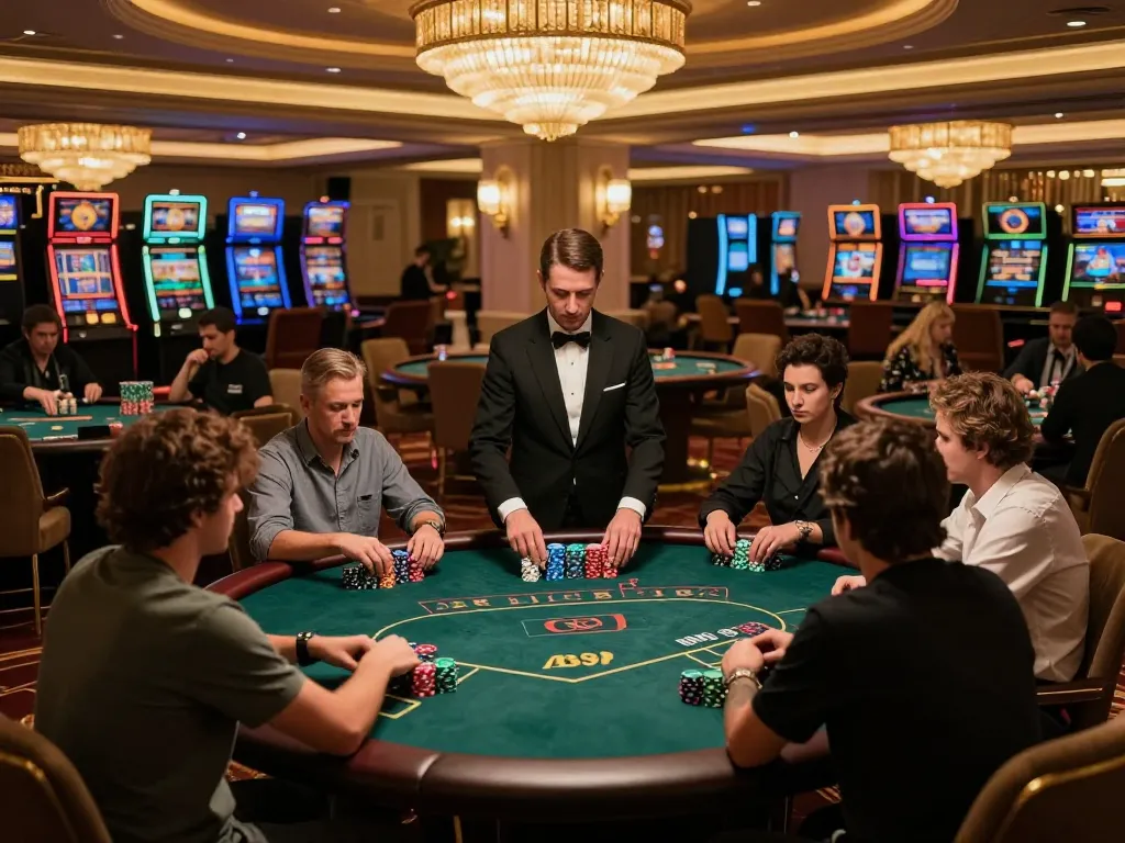 Players enjoy strategic poker gameplay at OK365 COM’s exclusive VIP area, showcasing high stakes.