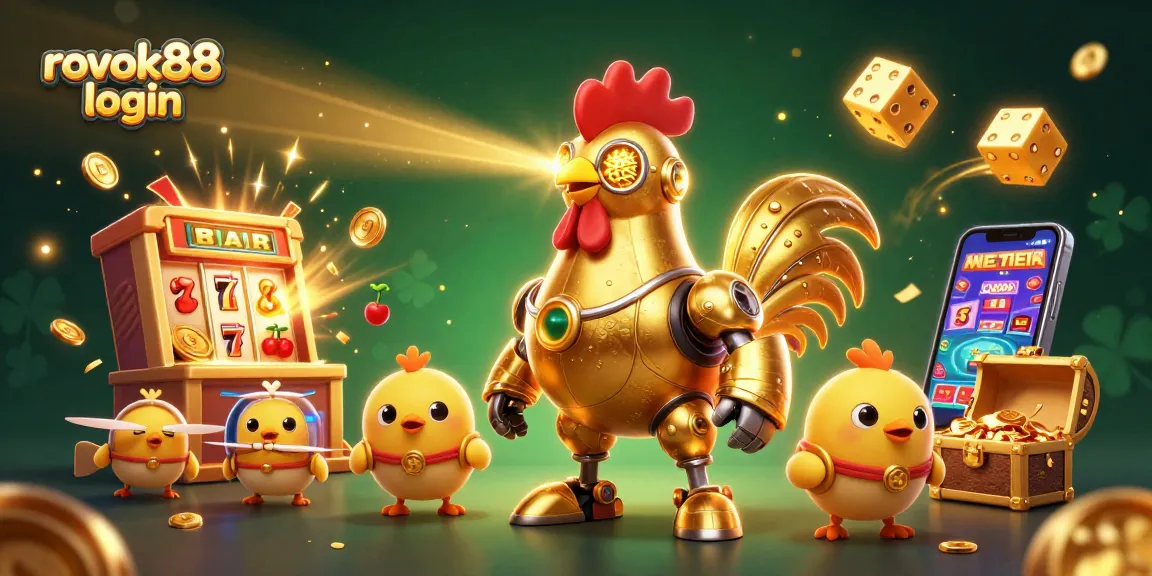 Experience the excitement of rokok88 login with a vibrant 3D casino scene filled with dynamic gaming elements.