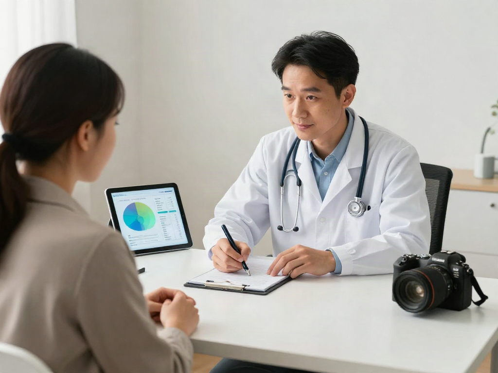 Mounjaro Beratung zwischen Arzt und Patient in einer modernen Arztpraxis.