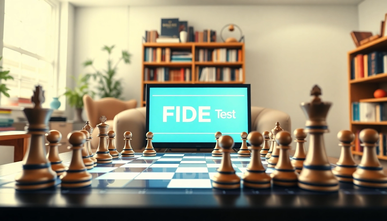 Engage with a fide test online featuring a digital chess board in a professional setting.