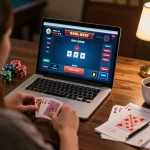 Engaging scene of online poker gameplay showcasing a player focused on sunwin strategies.