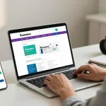 Kamagra bestellen schweiz - A man ordering Kamagra online securely at a modern pharmacy.