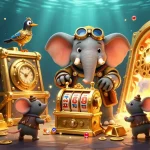 Experience the winning thrill at open88 with an engaging steampunk casino scene filled with treasures.