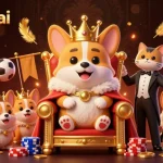 Engage in sports betting excitement with keonhacai’s dynamic 3D illustration of royal corgis amidst thrilling action.