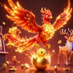 Engage with ouia’s vibrant slots scene featuring a phoenix and a mystical stag.