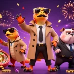 Experience truc tiep bong da with lively raptors and casino elements in vibrant 3D art.