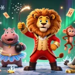 Experience the excitement of F8BET with lively casino characters surrounded by dynamic gambling elements.