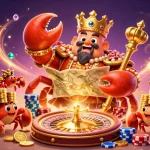 lương sơn tv showcases a lively gaming scene with a golden crab emperor, vibrant casino elements, and dynamic action.
