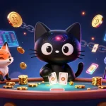 Engage in exhilarating gameplay at ok9 with a cosmic casino adventure featuring a black hole cat and galaxy-themed elements.