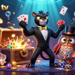 Engage with luongson tv's dynamic gambling scene featuring stylish cartoon characters and underwater treasures.